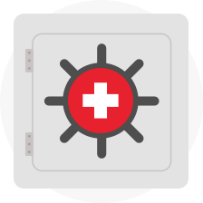 Icono de caja fuerte suiza